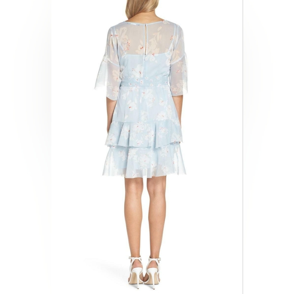 NWT French Connection Alba tie waist dress in sea breeze - Picture 2 of 4